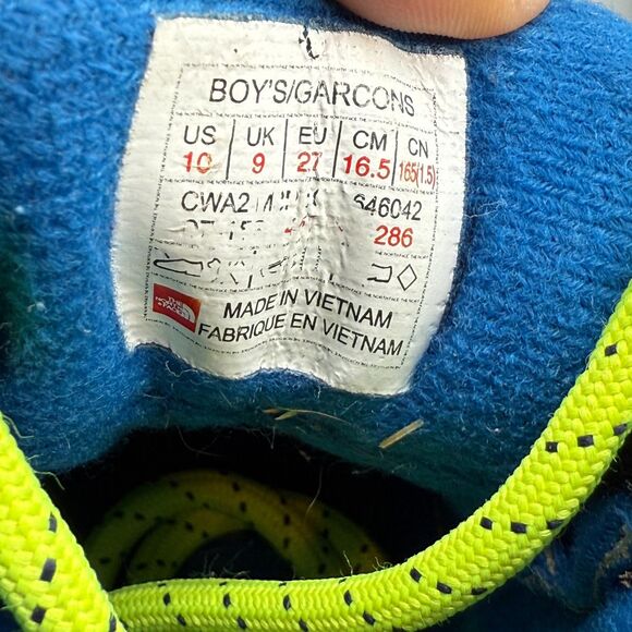 The North Face Hedgehog Mid Boy's 10 Navy Blue Hiking Boots Lace-Up Outdoor Shoe - Picture 6 of 10